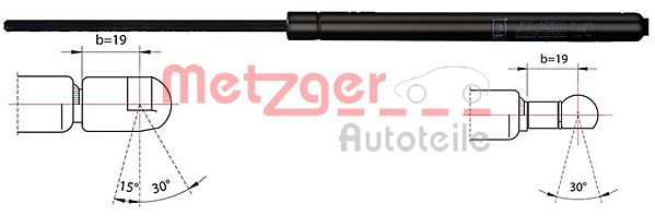 METZGER 2110356 Gasfeder, Koffer-/Laderaum